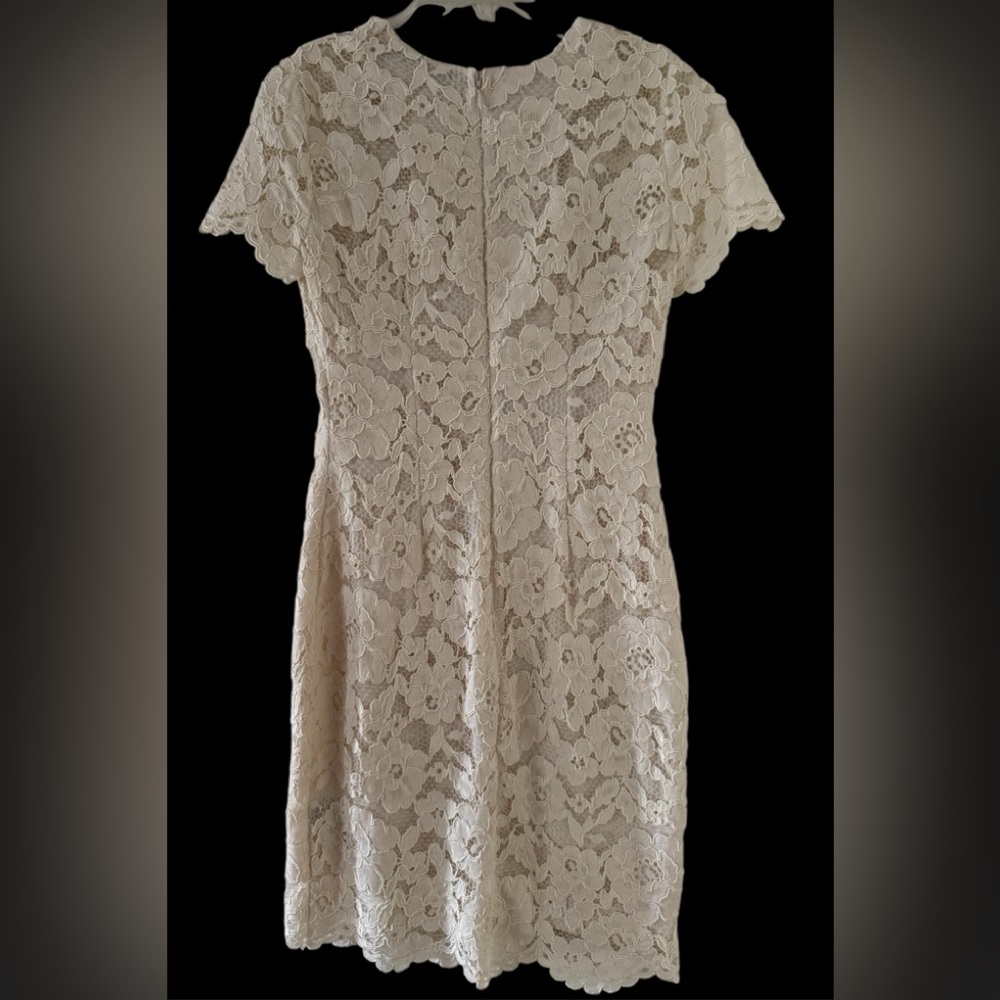Lauren Ralph Lauren Sheath Floral Lace Dress in Ivory - Picture 7 of 7